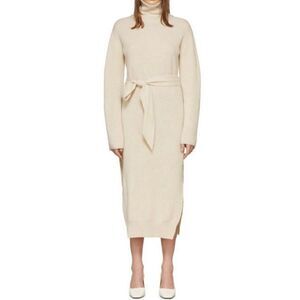 NWOT Nanushka Canaan Sweater Off-White Wool Cashmere Blend Knit Mock Neck Dress